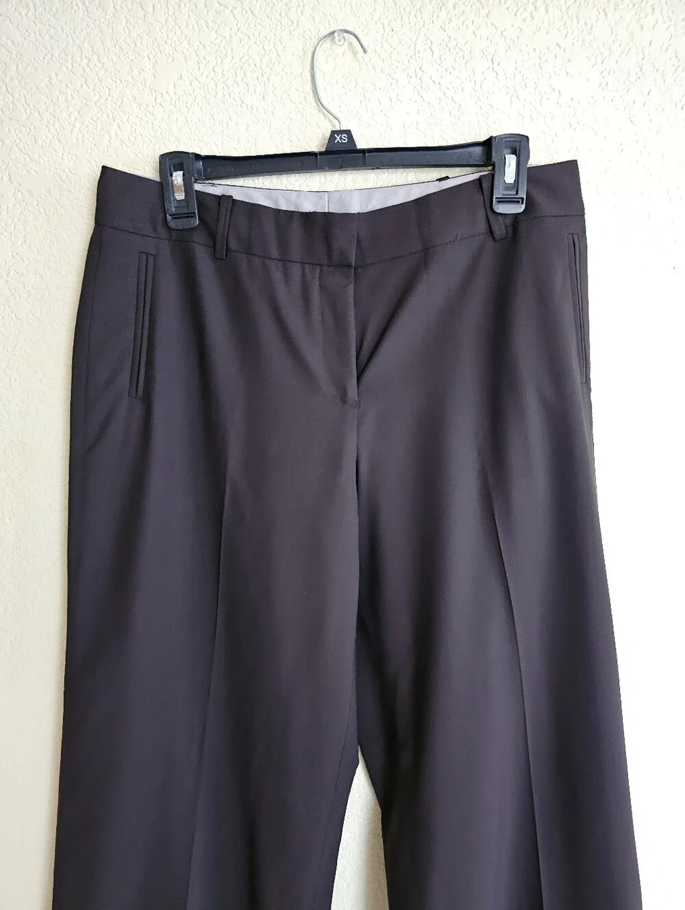 Wide-Leg Brown Dress Pants with Front Pleats - Picture 3 of 13